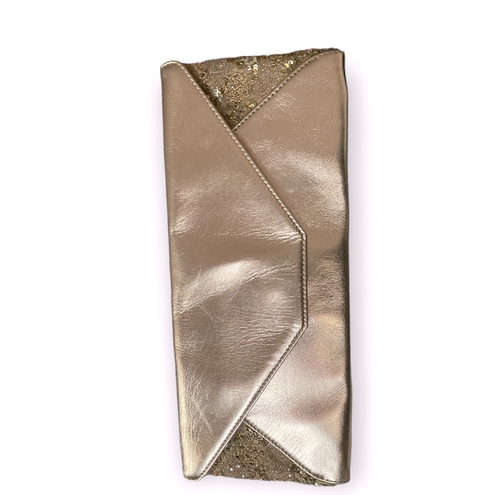 HTF Deepa Gurnani X Accessories Council Rose Gold Envelope Clutch Purse Bag